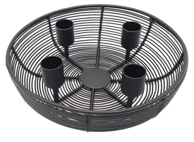 Produktbild von Adventskranz aus Metall Ø 20,5 cm schwarz 613-401202