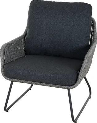 Produktbild von KANSAS Loungesessel matt anthrazit/grau Gestell aus Edelstahl und Aluminium, GARDINO® Geflecht, inkl. Kissen