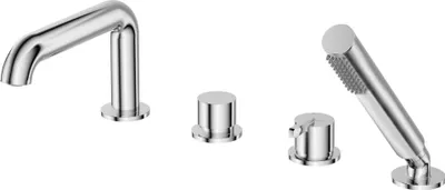 Produktbild von 4-hole bath mixer with shower set