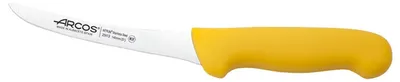Productafbeelding van Ausbeinmes Arcos, model 291300, met lemmet van roestvrij staal Nitrum en ergonomisch polypropyleen handvat in geel, lengte lemmet 14 cm. Geschikt voor presentatie in een vitrine