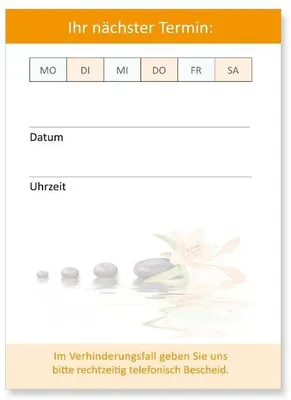 Produktbild von Premium Terminblock Set Wellness orange (24 Stück) - Hochwertige Terminblöcke für Ihre Kundentermine mit je 50 Terminblättern pro Block