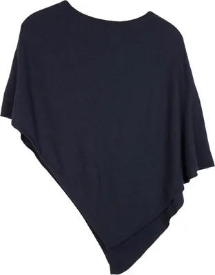 Produktbild von styleBREAKER Damen Feinstrick Poncho Italy | Asymmetrisches Strick Cape mit Kaschmir | Ärmelloser Wollmix Umhang