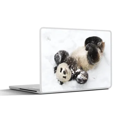 Produktbild von MuchoWow® Laptop Aufkleber Sticker Cover Panda - Schnee - Baby 30x21 cm - Sticker für Laptop - Selbstklebend