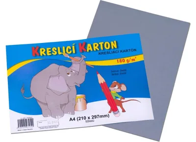 Zdjęcie produktu dla Karton kreslicí A4, 180 g, šedý, 50 ks