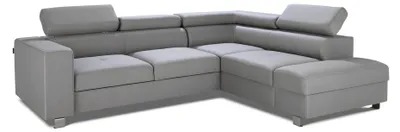 Zdjęcie produktu dla Narożnik rozkładany szary materiał sofa w kształcie litery L tapicerka nowoczesna tkanina