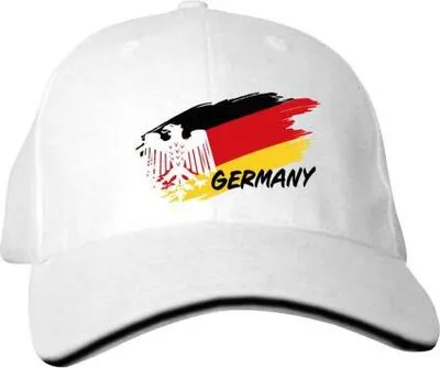 Produktbild von Baseballcap mit Textildruck - wehende Fahne Adler Deutschland - 50193 Weiß