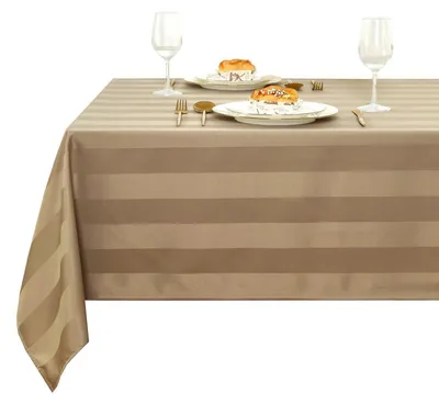 Produktbild von Tischdecke Gestreift Abwaschbar Khaki 130 x 130 cm