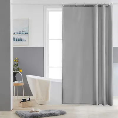 Produktbild von STILVORA Duschvorhang Einfarbiger für Badezimmer, wasserdicht, pflegeleicht, modern und langlebig, passend für Badewanne oder Dusche, einfach zu installieren, Hellgrau 100*200cm