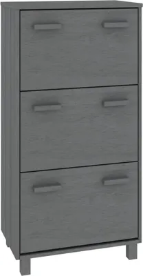 Produktbild von Schuhschrank HAMAR Dunkelgrau 59,5x35x117 cm Massivholz Kiefer