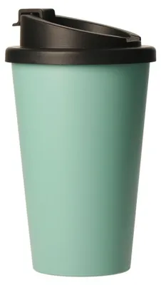 Immagine prodotto di Tazza da caffè biologica "Premium Deluxe" - Tazza termica in plastica biologica senza BPA con chiusura a 2 componenti - Tazza isolata da 350 ml da portare con sé  Germany - menta