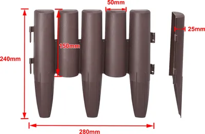 Obrázek produktu pro LZQ 30 kusů palisádových okrajů trávníku 8,4 m Plastové zahradní palisádové okraje záhonů Wood Look Garden Border Bed Fence, hnědá barva