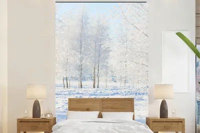 Produktbild von MuchoWow® Fototapete für Wohnzimmer oder Schlafzimmer Wandtapete Vinyl Motivtapete Schnee - Bäume - Winter - 180x280 cm - Wallpaper
