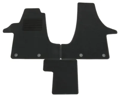 Fußmatten für VW T5, 05/2003-10/2014 + VW T6, 06/2015-2021, 3-teilig, Schwarz