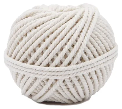 Image de Fil torsadé, en coton, 100 g, diamètre 3 mm, couleur écru – 35 mètres