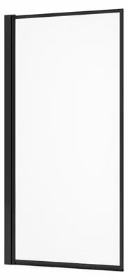 Produktbild von Badplaats Duschwand für Badewanne Medal 60 x 140 cm Schwarz - Drehbare Duschtrennwand mit 5 mm ESG Sicherheitsglas, Nano-Beschichtung