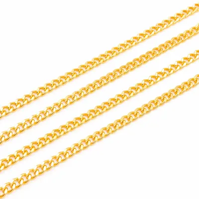 Produktbild von Vintageparts Aluminiumkette Gliederkette Goldfarben 2 m oval 7x5 mm