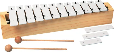 Produktbild von Metallophon, Xylophon mit 12 Klangplatten und 2 Schlägeln für Kinder