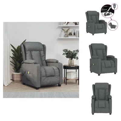 Obrázek produktu pro masážní křeslo vidaXL Electric Dark Grey Fabric - Masážní křeslo