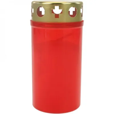 Produktbild von 10 x Grablicht Brenner Nr.3 rot mit Golddeckel