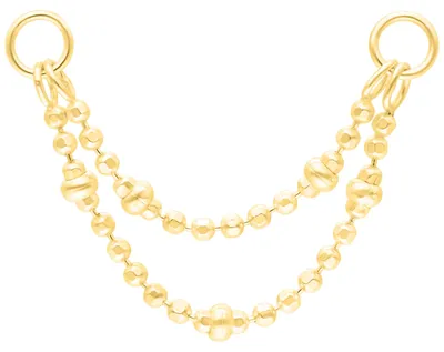 Produktbild von Wildcat Piercingkette - Double Ballchain Piercing Connection Chain aus Silber, Körperstelle: Ohr, Nase, Länge: 25,0mm, Gold