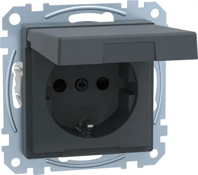 Produktbild von Merten SCHUKO-Steckdose BRS MEG2314-0414 Klappd. IP44 StK anthrazit System M