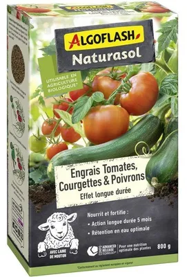Zdjęcie produktu dla Nawozy do warzyw ALGOFLASH NATURASOL, pomidory, cukinia, papryka, długotrwałe działanie, 800 g, opakowanie zbiorcze