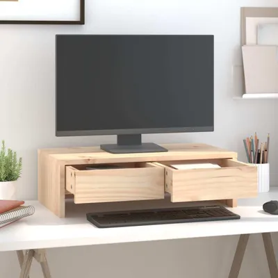 Produktbild von The Living Store Monitorständer 50x27x15 cm Massivholz Kiefer