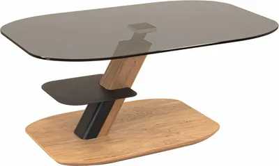 Produktbild von Couchtisch höhenverstellbar Codee 110x47x65 Parsolglas Wildeiche/Grau