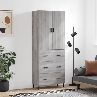 Obrázek produktu pro vidaXL Highboard Grey Sonoma 69,5x34x180 cm výrobek ze dřeva