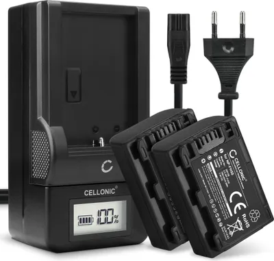 Produktbild von CELLONIC 2x Akku für Kamera Kompatibel mit Sony DSLR-A200 (α200), DSLR-A230 (α230), DSLR-A330 (α330), NP-FH50 - (700mAh, 7.4V) + Ladegerät