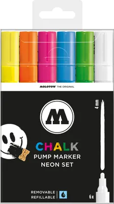 Obrázek produktu pro Křídové popisovače Molotow CHALK, 4 mm, balení 6 kusů, základní sada 1, různé druhy