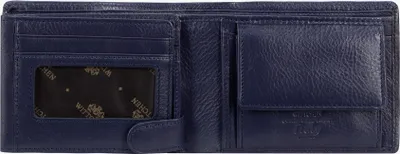 Image de Portefeuille en cuir pour homme Wittchen avec compartiment rabattable, bleu marine, cuir naturel
