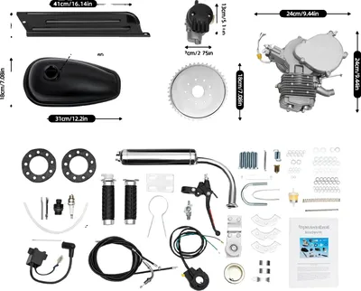 Immagine prodotto di Kit motore per bicicletta, 80CC 2 tempi, velocità 40 km/h, kit motore per bicicletta