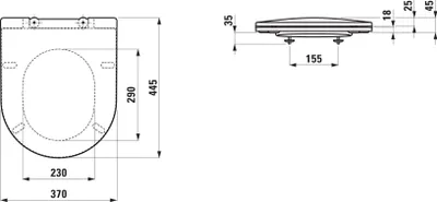 Immagine prodotto di Siège de WC LAUFEN PRO, avec couvercle, slim, 485x390mm, avec dispositif dabaissement automatique, H8989667160001, H8989667160001