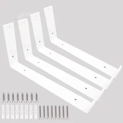 Immagine prodotto di Set di 4 supporti a L per mensole - Bianco - 20,3 cm