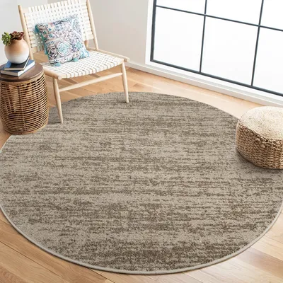 Obrázek produktu pro Uniqoos® Kulatý koberec – plochosrstý, moderní jednobarevný koberec, béžová barva, průměr 240 cm, polypropylen, 1850 g/m², OEKO-TEX100