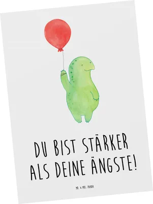 Produktbild von Mr. & Mrs. Panda Postkarte Angst überwinden - Weiß - Geschenk, Vertrauem, Fantasie, Zuversicht, bildkarte, Freiheit, Postkarten, inspirierende Botschaft, Selbstvertrauen