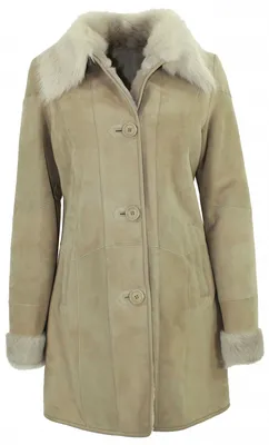 Produktbild von Lederjacken24 - Damen Lammfellmantel Lammleder beige-creme Größe 46
