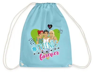 Produktbild von Spreadshirt Die Drei Ausrufezeichen Friends Forever Turnbeutel, One size, Aqua
