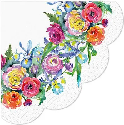 Image de Serviettes rondes 3 plis Rose 32cm 12 pcs.