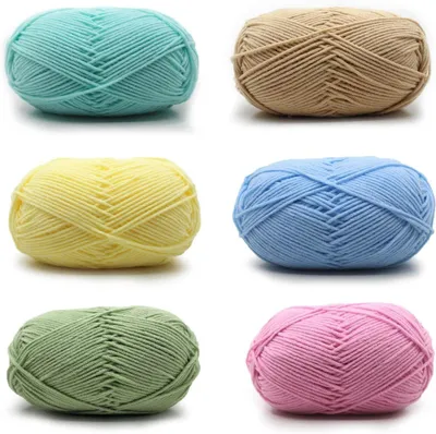 Produktbild von Handbreigarn 6 x 50 g, Baumwolle, 6 Farben, für kreative Handarbeiten