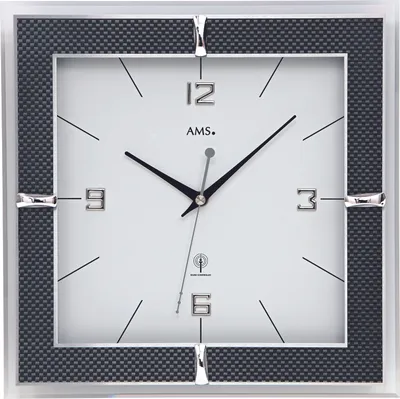 Produktbild von AMS Funk-Wanduhr, Funkwerk, 30x30x4cm, 5855
