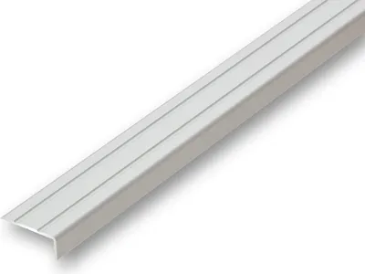 Produktbild von (7,35EUR/m) 25 x 10 x 1000 mm Treppenwinkel silberfarben selbstklebend Treppenkantenprofil Treppenkante Kantenschutz