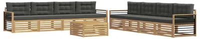 Produktbild von vidaXL Outdoor-Sofagarnitur 9 pcs Weiß und Anthrazit Polyester