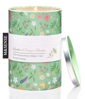 Productafbeelding van Geurkaars Bamboe-Oranjebloesem, 320g, sojawas, brandduur 70 uur