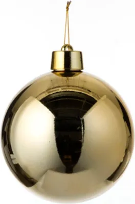 Produktbild von 1x Große Kunststoff Weihnachtskugel Gold 20 cm - Große Größe Gold Weihnachtskugeln