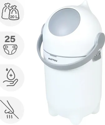 Obrázek produktu pro NATTOU Koš na pleny Dropy White 27 cm, 20l