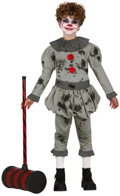 Obrázek produktu pro Creepy kostým Klaun Halloween 2026 černá 10-12 let
