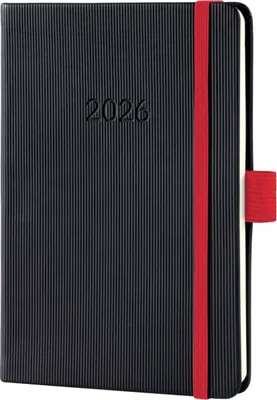 Image de sigel Calendrier de poche Conceptum 2026 env. DIN A6 noir/rouge