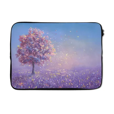 Produktbild von MuchoWow® Laptop Hülle 14 ZollBaum - Sommer - Rosa Laptoptasche - Laptoptasche - Stoßsicher - Schutzhaube